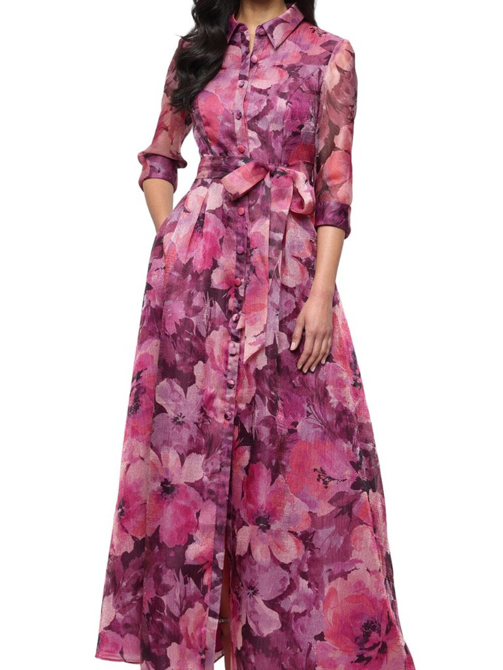 NWT Alex Evenings 8140321 Collared Mother of the Bride Dress Dark Mauve size 6